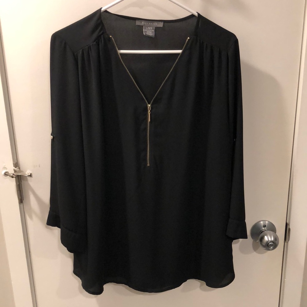 Suzy shirt black blouse size large